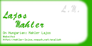 lajos mahler business card